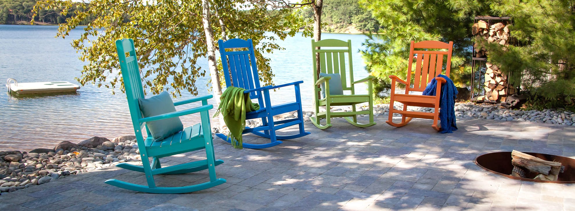 colorful outdoor rocking chairs