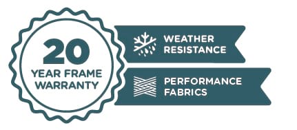 20 Year Frame Warranty | Weather Resistance | Performance Fabrics